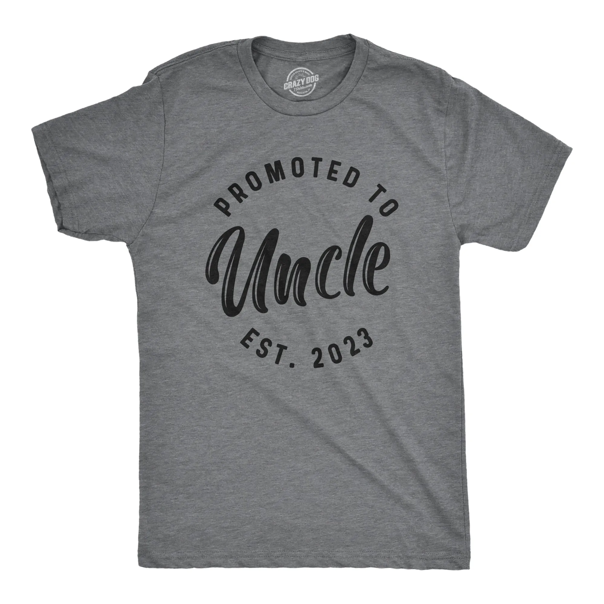 Promoted to Uncle 2023 Men's T Shirt sold by Crazy Dog T-Shirts product image thumbnail 3