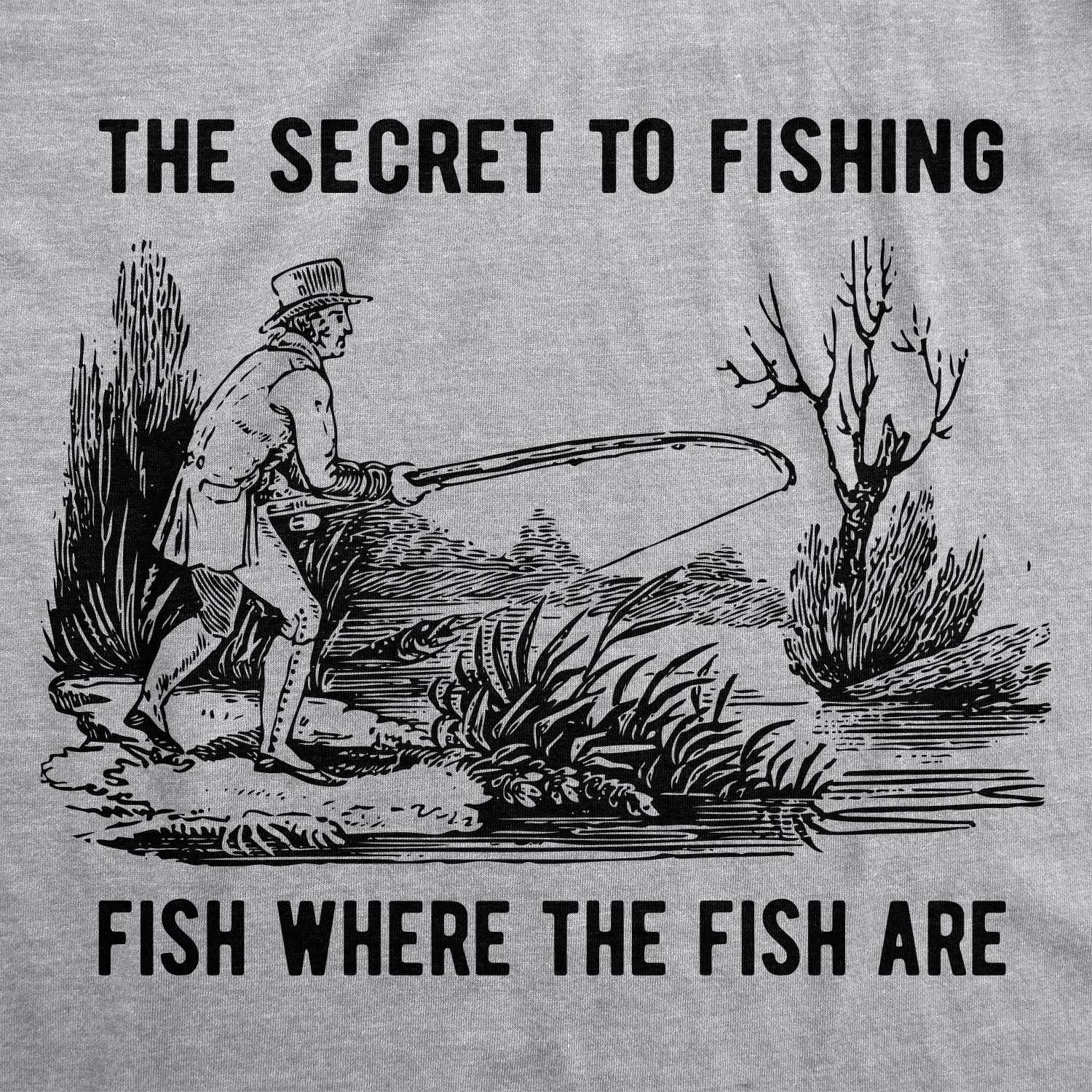 The Secret To Fishing Men's T Shirt sold by Crazy Dog T-Shirts product image thumbnail 2