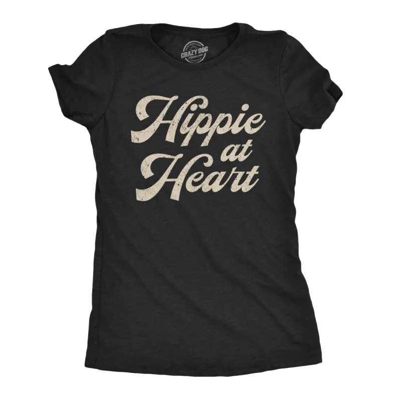 Hippie At Heart Women's T Shirt sold by Crazy Dog T-Shirts