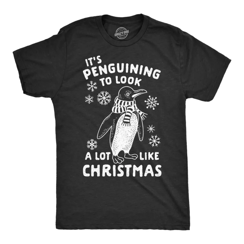 It's Penguining To Look A Lot Like Christmas Men's T Shirt sold by Crazy Dog T-Shirts