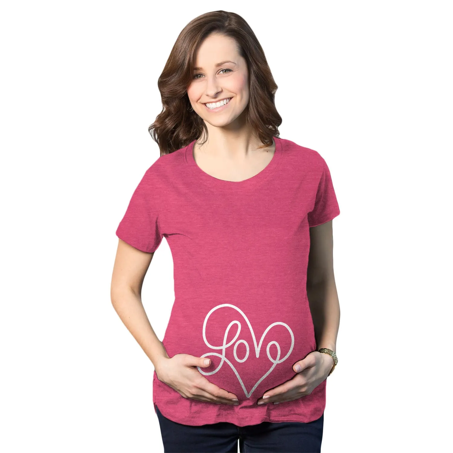 Love Script Heart Maternity T Shirt sold by Crazy Dog T-Shirts product image thumbnail 4