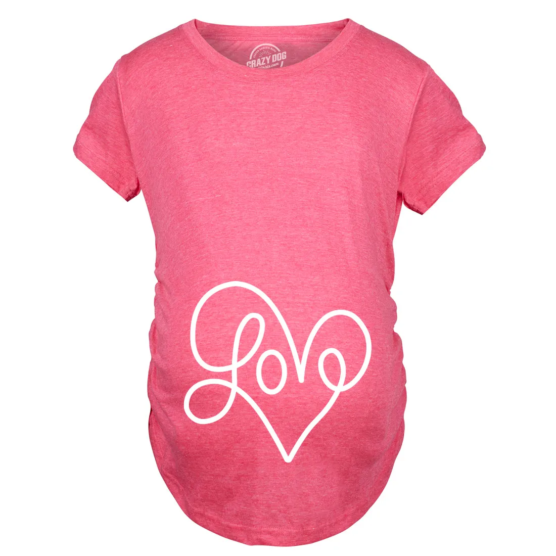 Love Script Heart Maternity T Shirt sold by Crazy Dog T-Shirts product image thumbnail 2