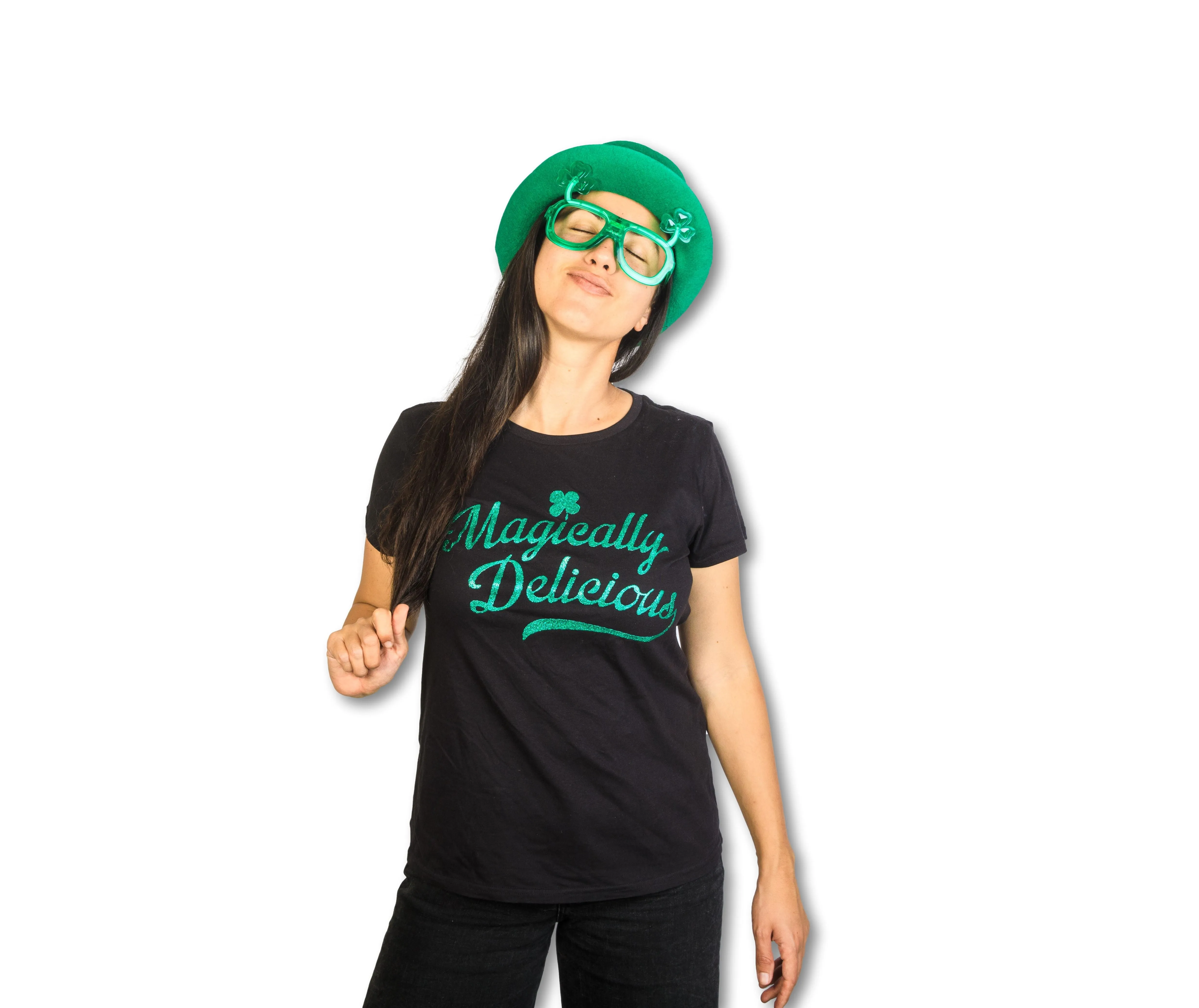 Magically Delicious Black Shirt Glitter Ink Women's T Shirt sold by Crazy Dog T-Shirts product image thumbnail 4