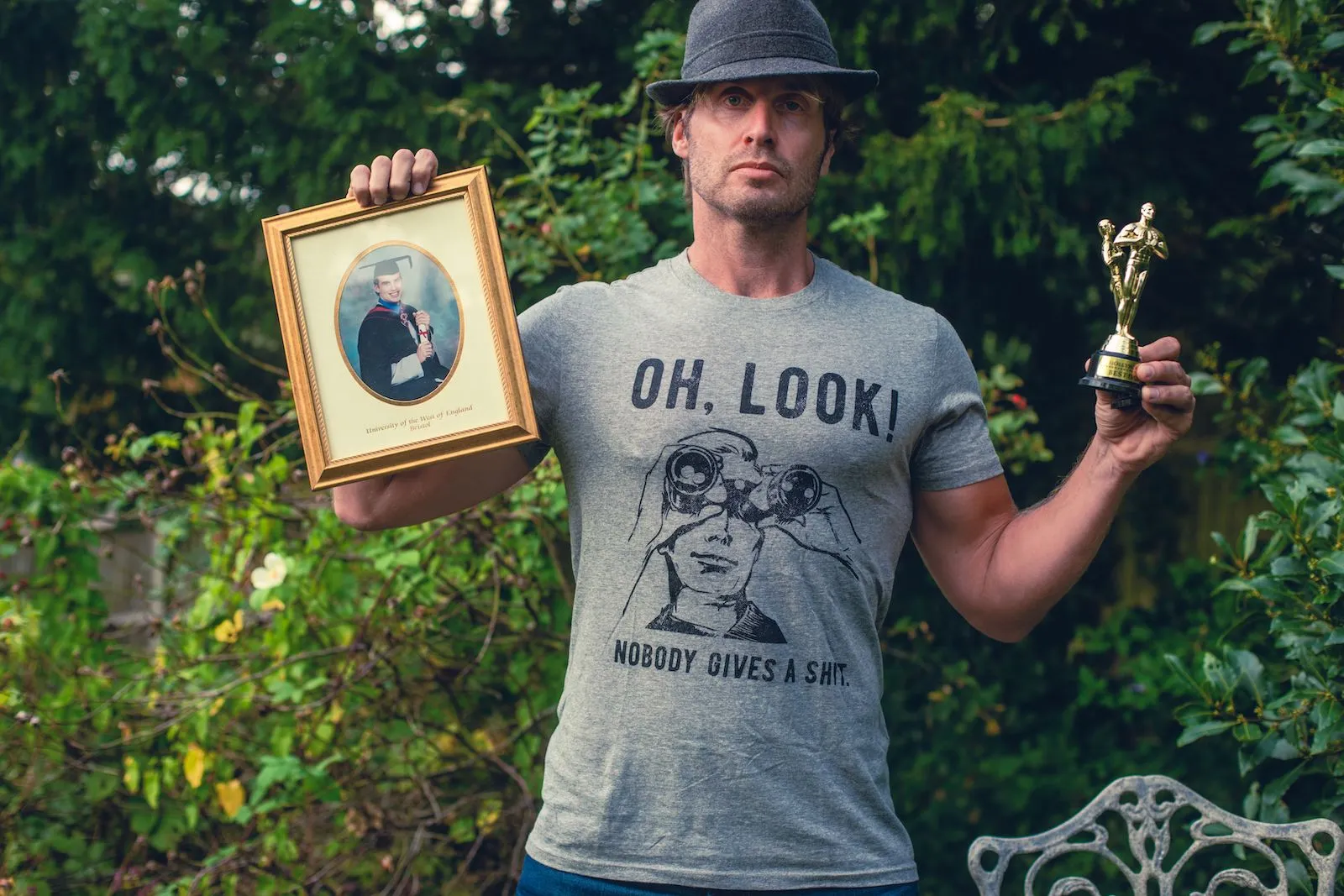Oh Look Nobody Gives A Shit Men's T Shirt sold by Crazy Dog T-Shirts product image thumbnail 4