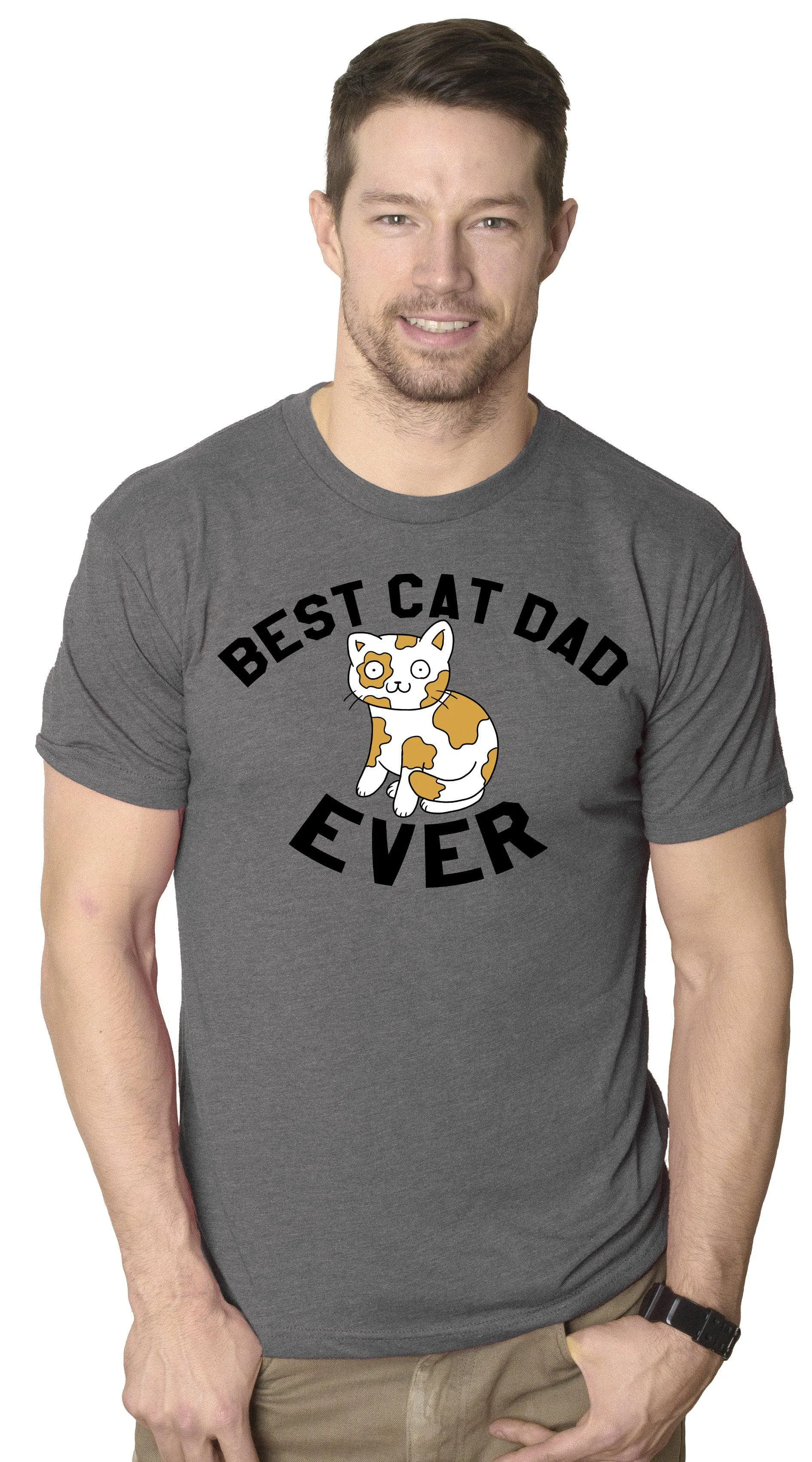 Best Cat Dad Men's T Shirt sold by Crazy Dog T-Shirts product image thumbnail 4