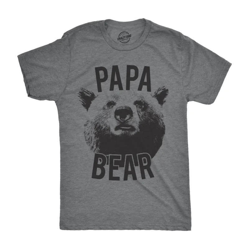 Papa Bear Realistic Men's T Shirt sold by Crazy Dog T-Shirts