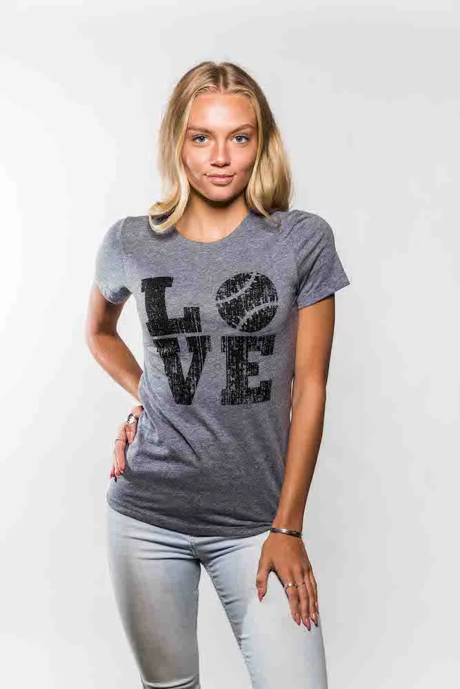 LOVE Baseball Women's T Shirt sold by Crazy Dog T-Shirts product image thumbnail 3