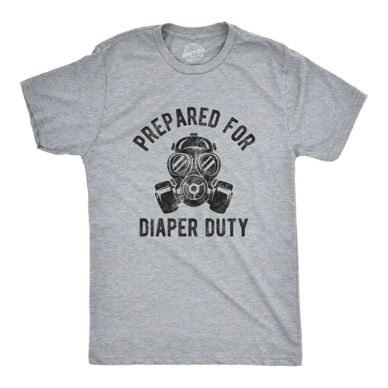 Prepared For Diaper Duty Men's T Shirt sold by Crazy Dog T-Shirts