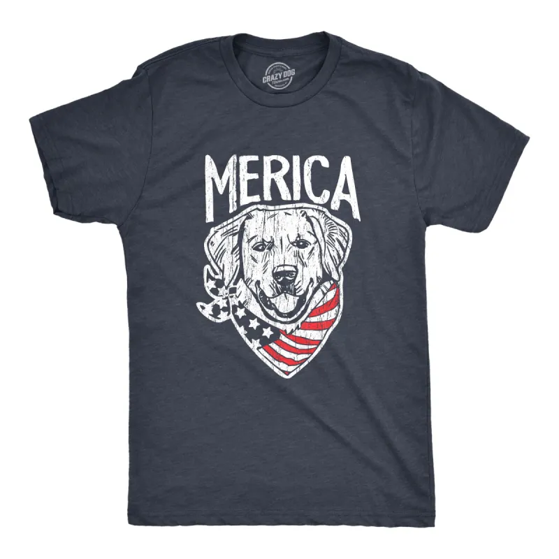 Merica Dog Men's T Shirt sold by Crazy Dog T-Shirts