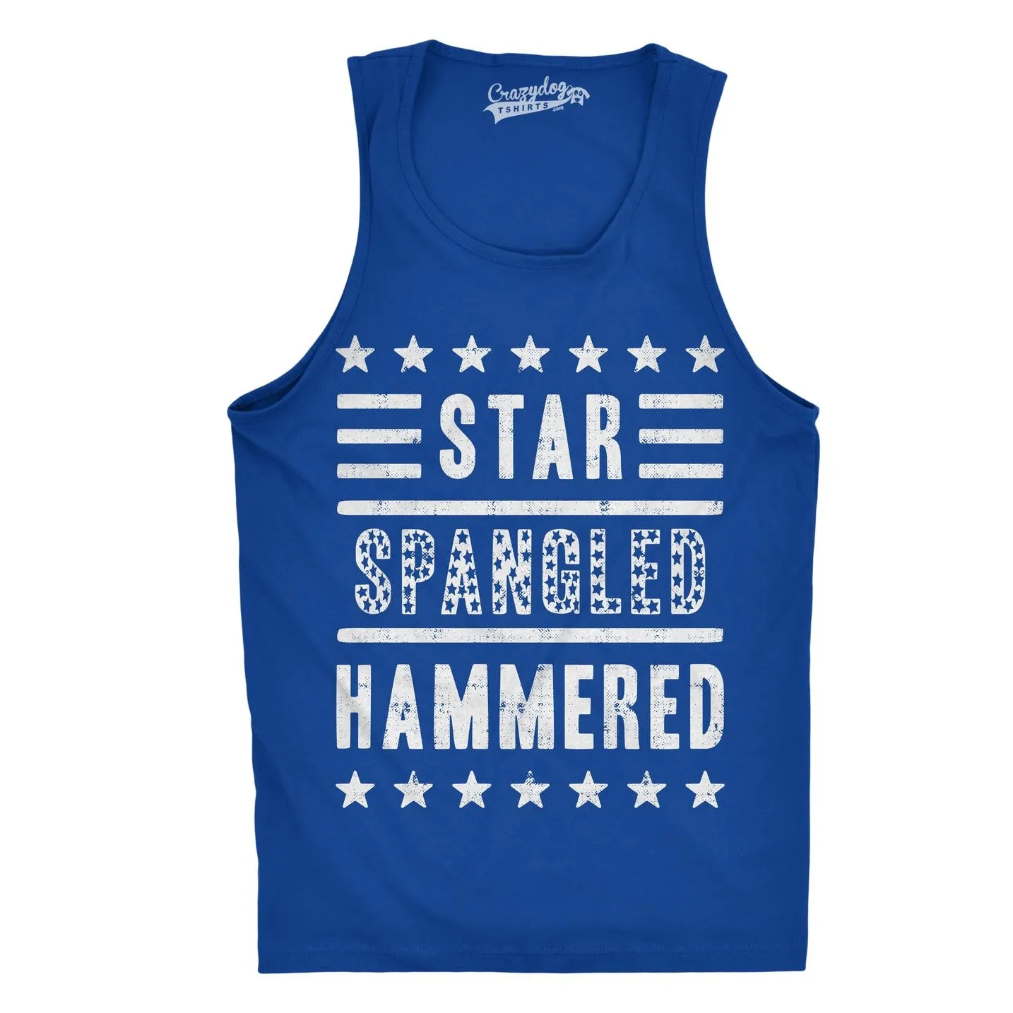 Star Spangled Hammered Men's Tank Top sold by Crazy Dog T-Shirts product image thumbnail 5