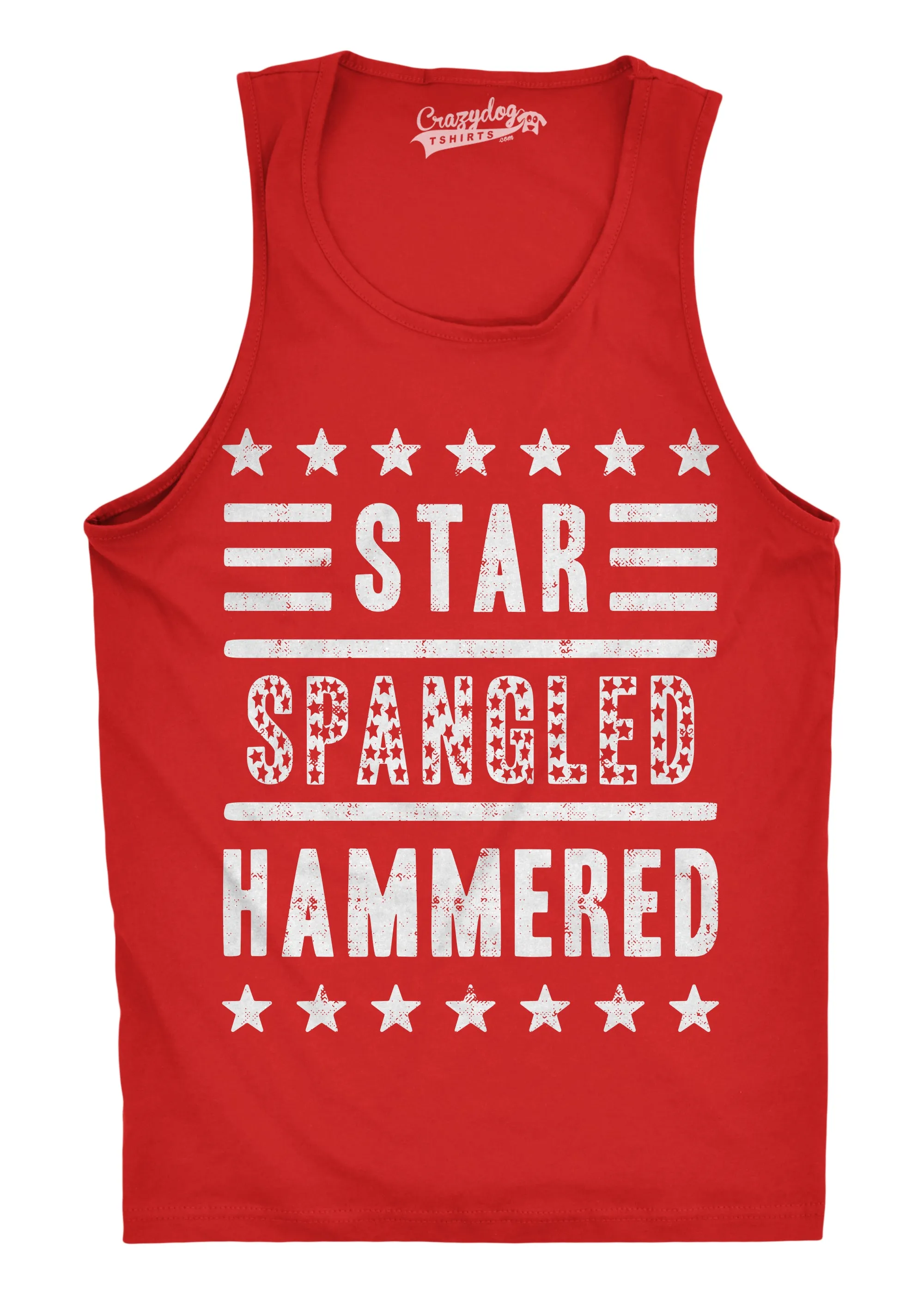 Star Spangled Hammered Men's Tank Top sold by Crazy Dog T-Shirts product image thumbnail 4
