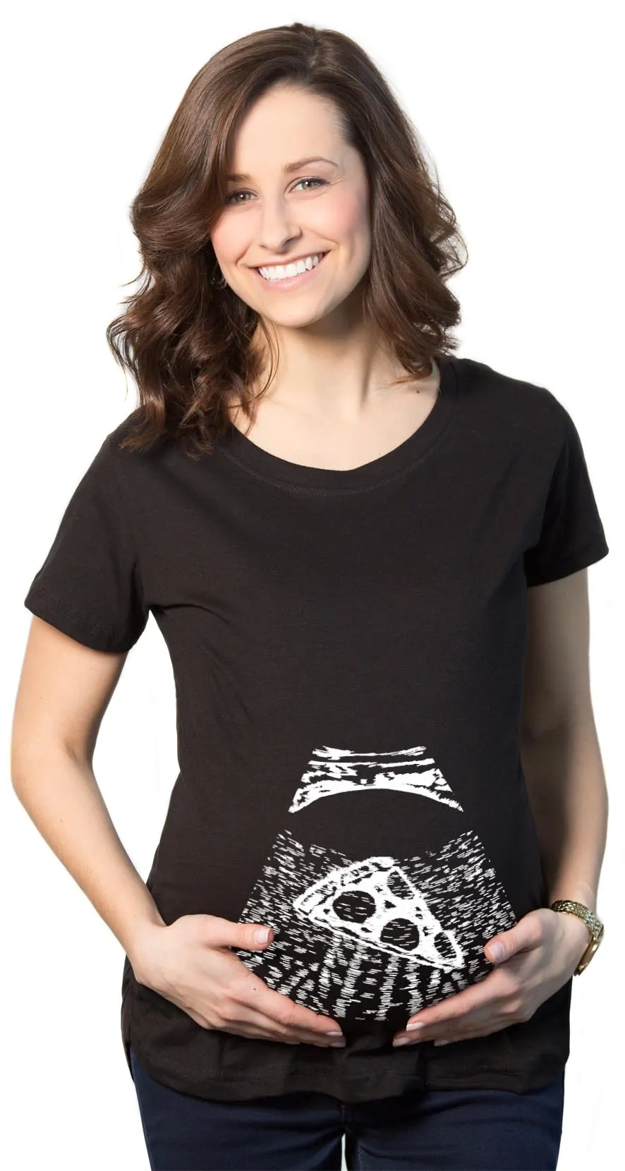 Ultrasound Pizza Maternity T Shirt sold by Crazy Dog T-Shirts product image thumbnail 4