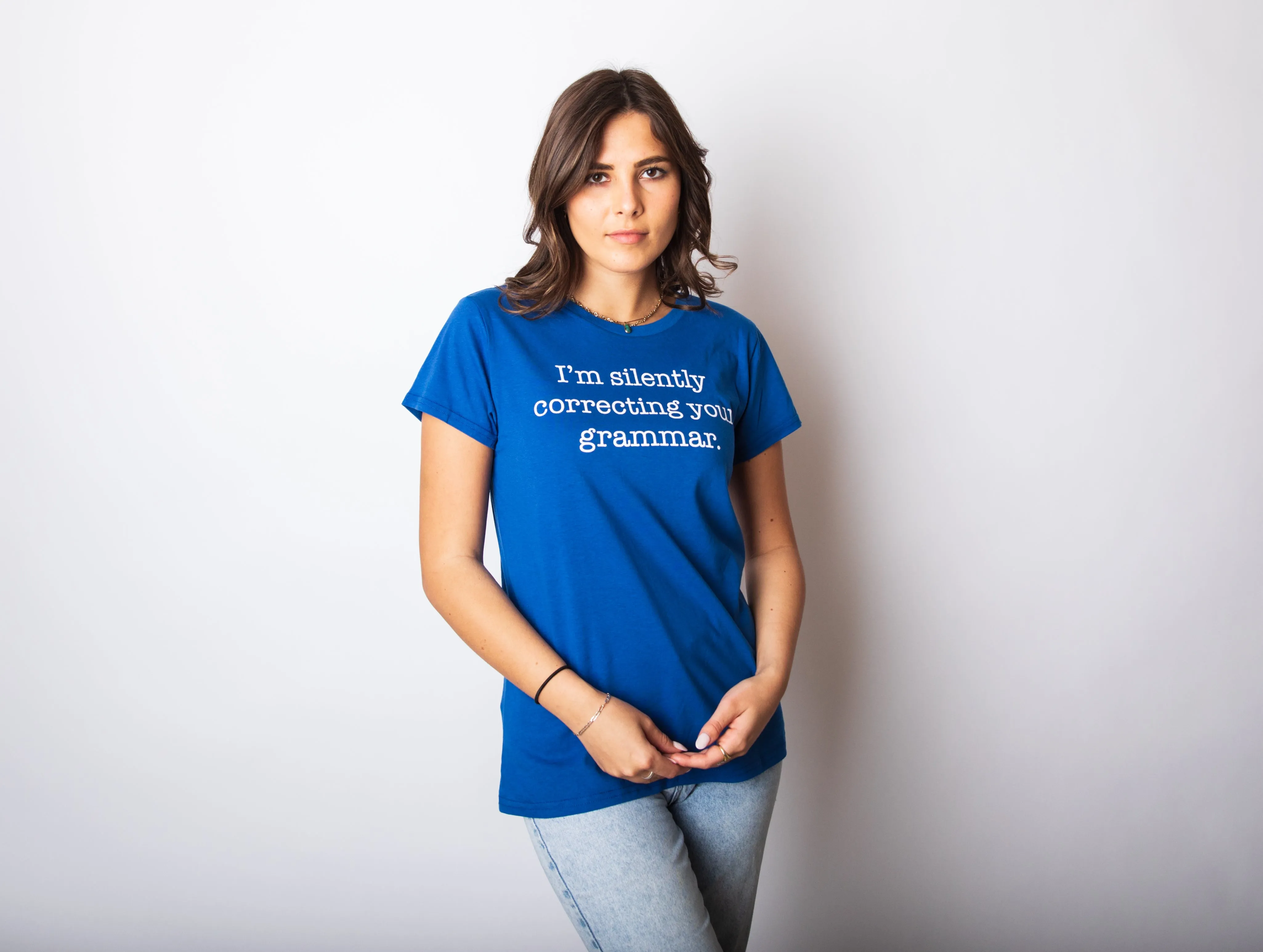 I'm Silently Correcting Your Grammar Women's T Shirt sold by Crazy Dog T-Shirts product image thumbnail 3