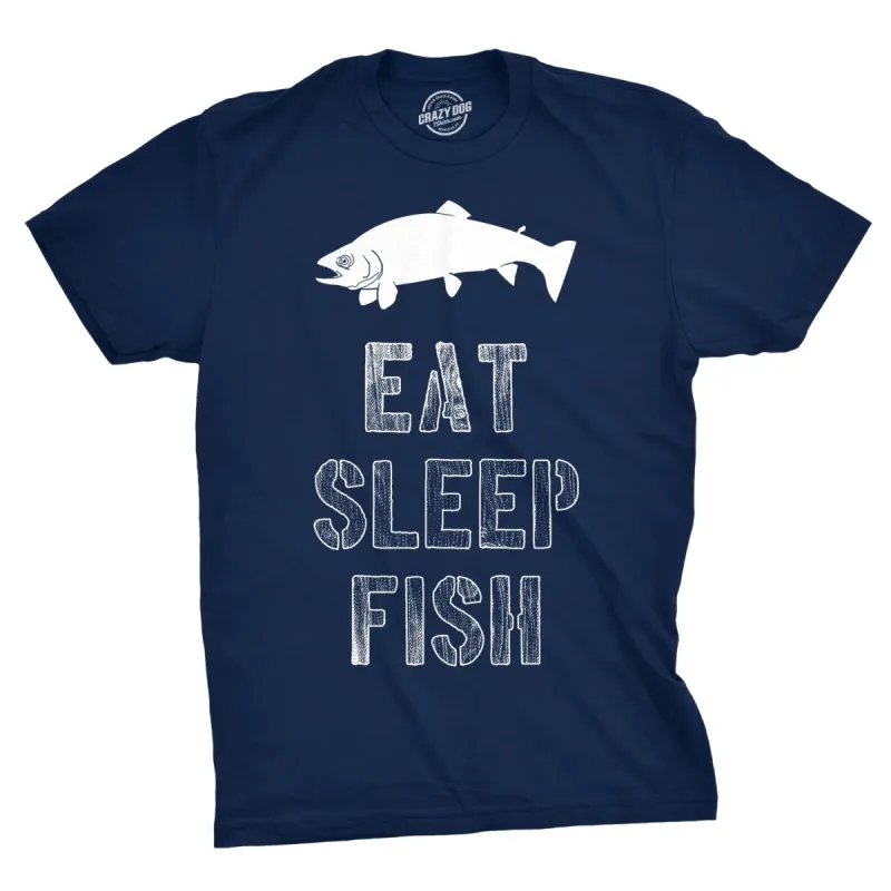 Eat Sleep Fish Men's T Shirt sold by Crazy Dog T-Shirts