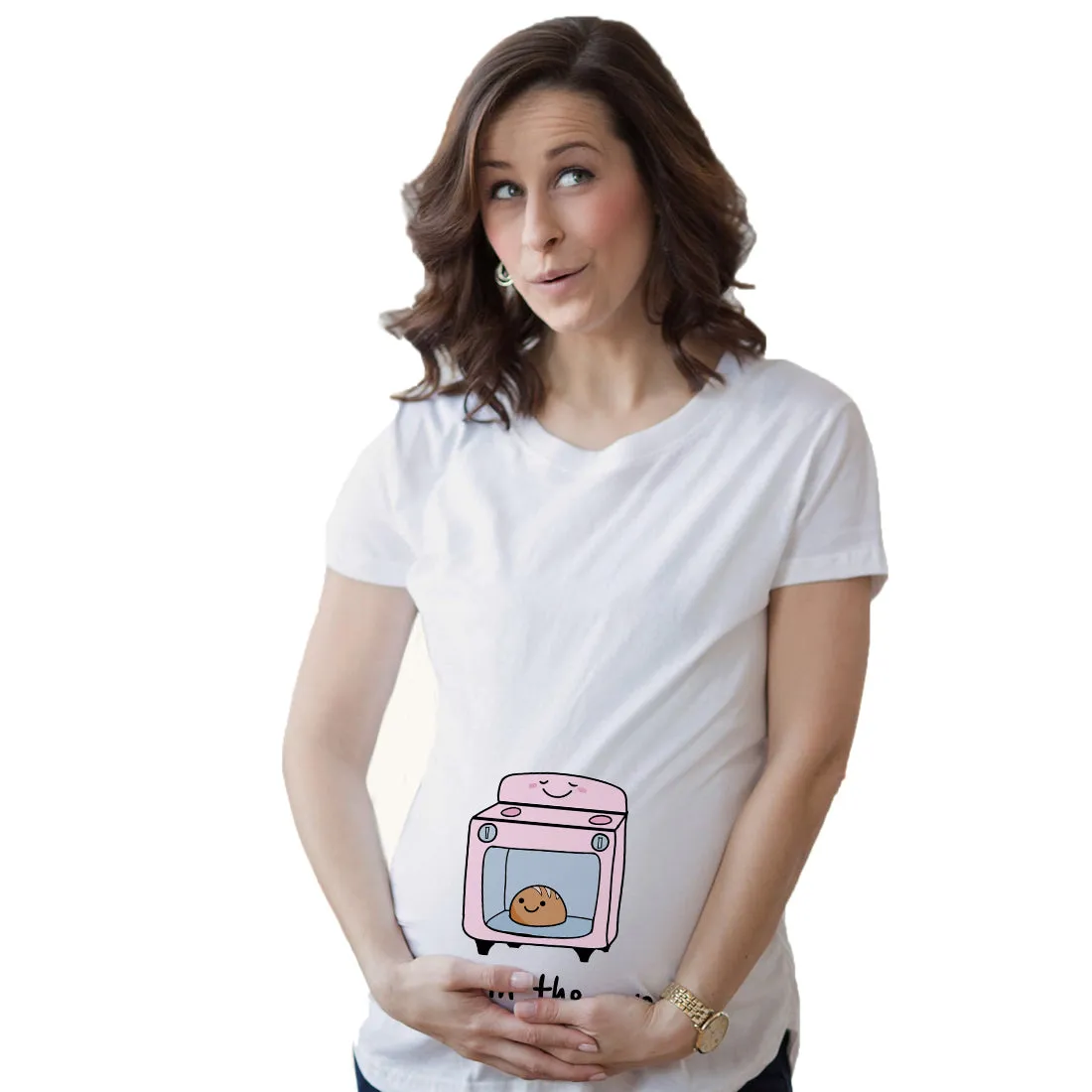 Bun In The Oven Maternity T Shirt sold by Crazy Dog T-Shirts product image thumbnail 4