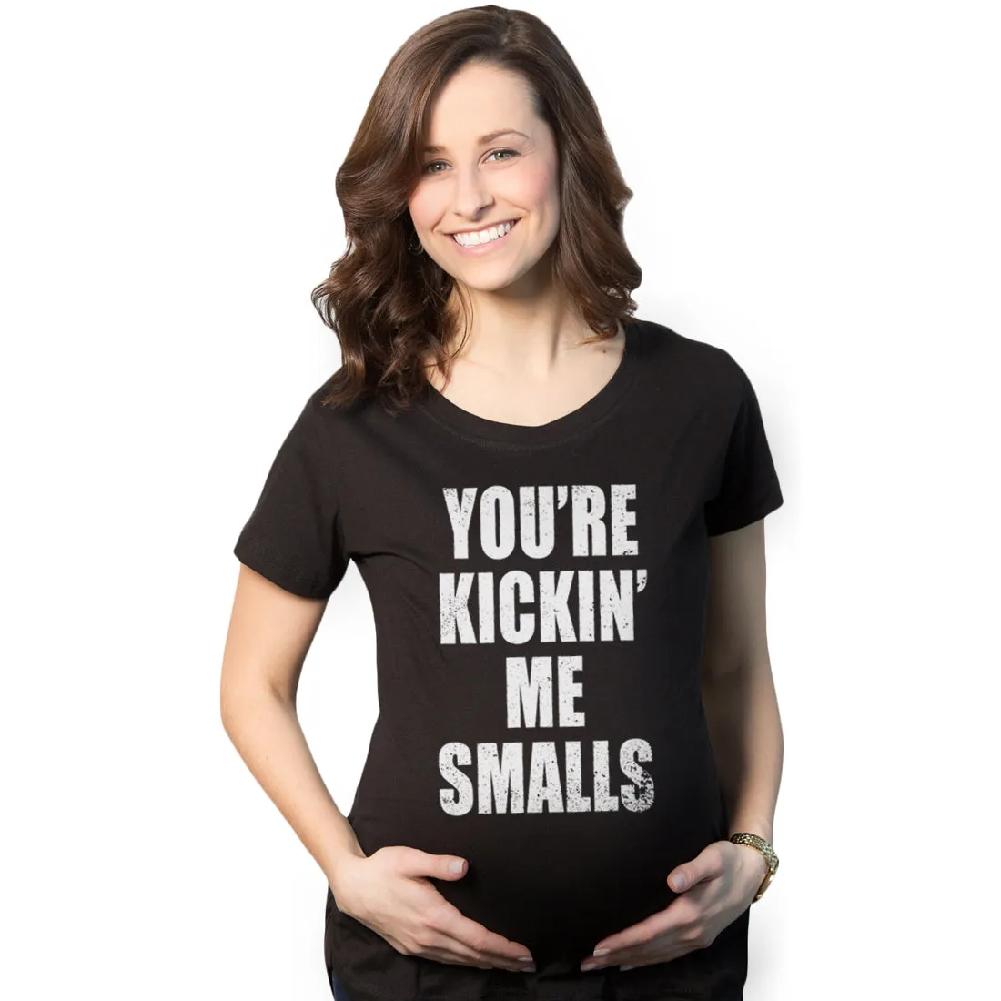 Kickin’ Me Smalls Maternity T Shirt sold by Crazy Dog T-Shirts