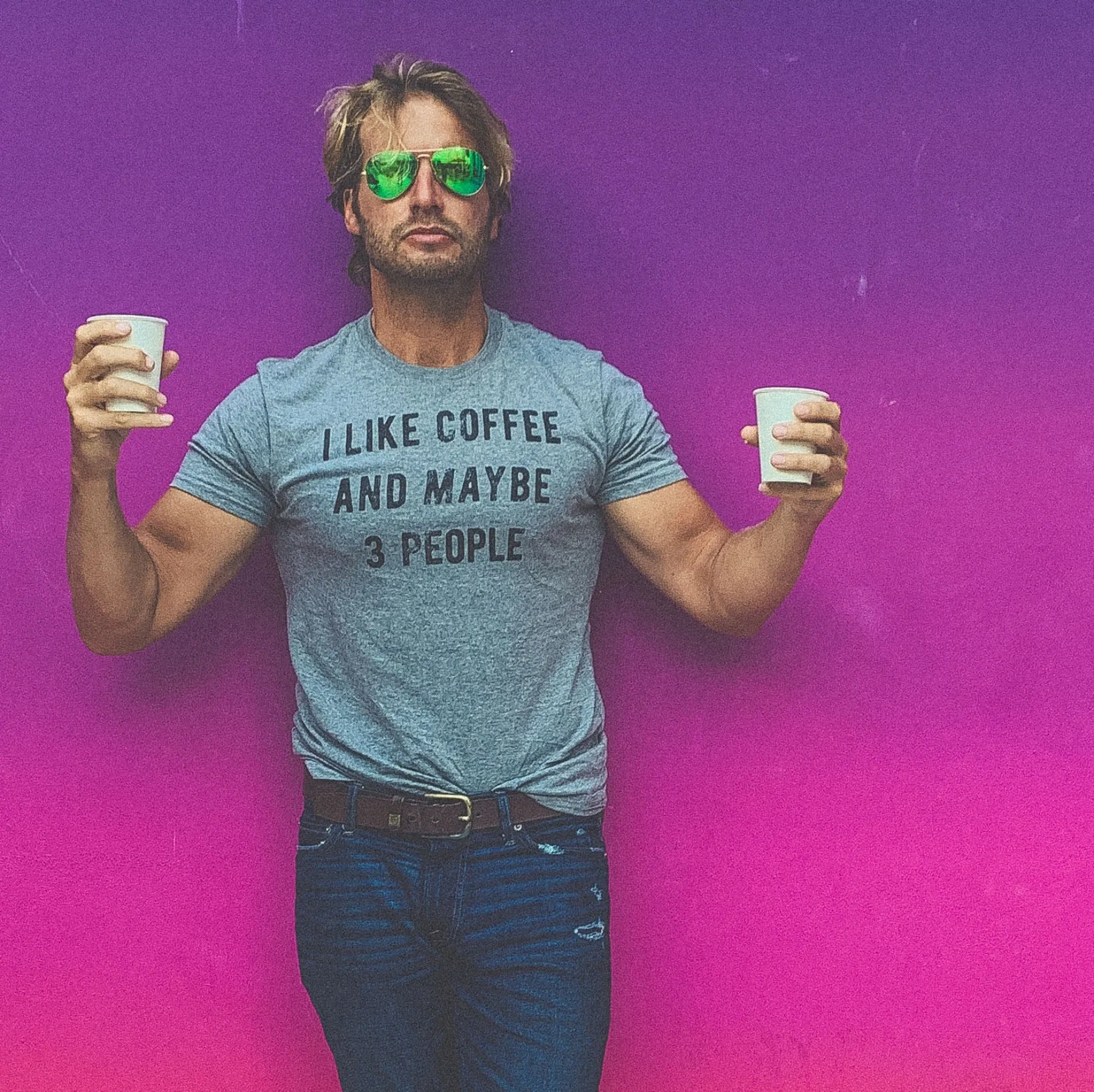 I Like Coffee And Maybe 3 People Men's T Shirt sold by Crazy Dog T-Shirts product image thumbnail 2