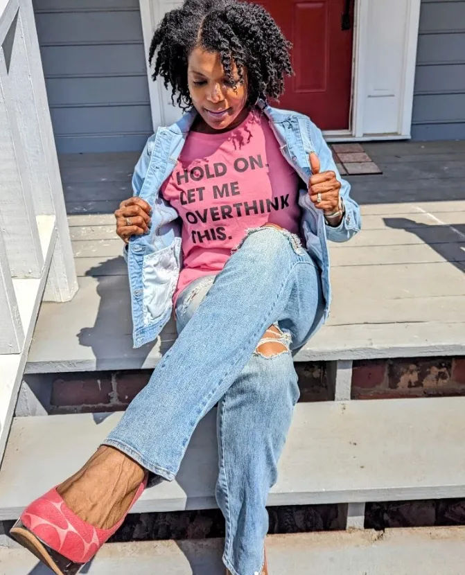 Hold On Let Me Overthink This Women's T Shirt sold by Crazy Dog T-Shirts product image thumbnail 2