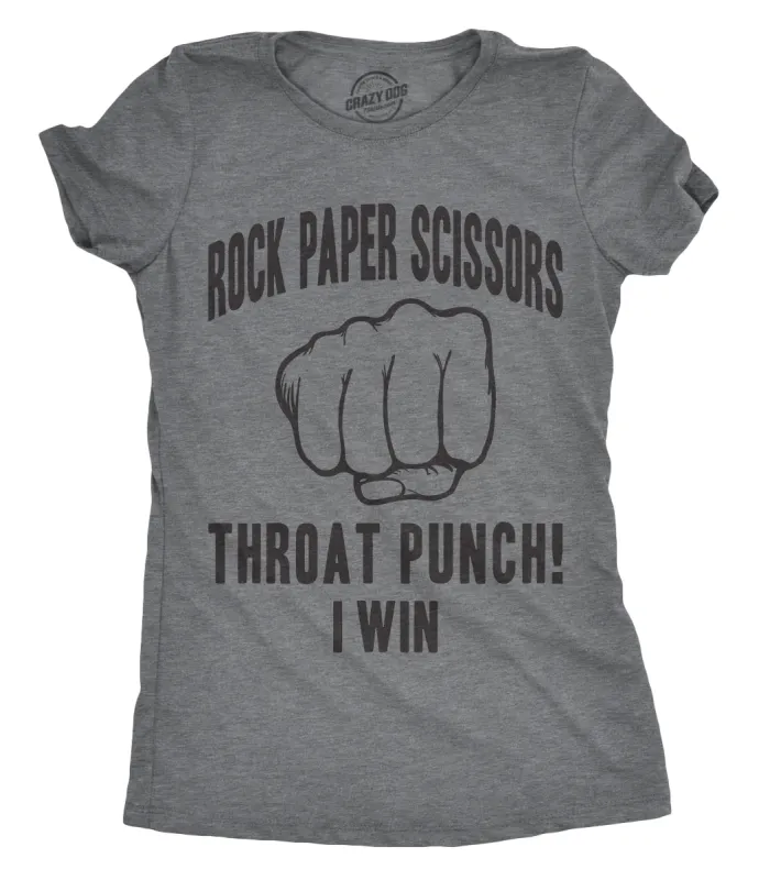 Rock Paper Scissors Throat Punch Women's T Shirt sold by Crazy Dog T-Shirts