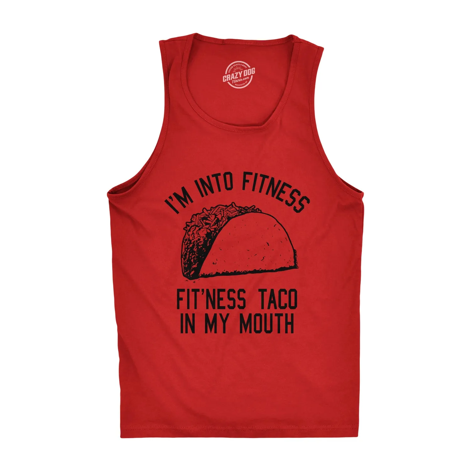 I'm Into Fitness Fit'ness Taco In My Mouth Men's Tank Top sold by Crazy Dog T-Shirts product image thumbnail 3