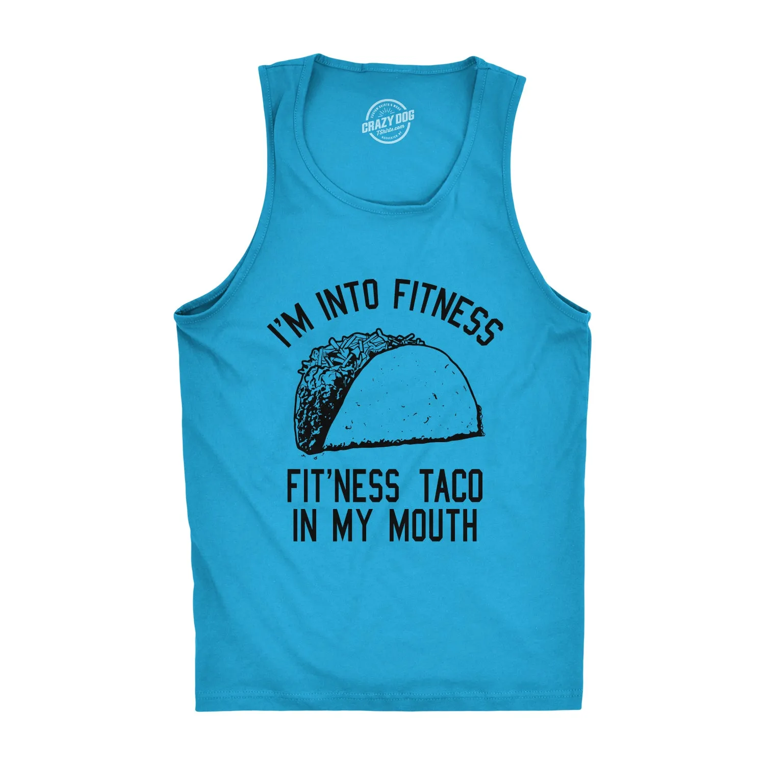 I'm Into Fitness Fit'ness Taco In My Mouth Men's Tank Top sold by Crazy Dog T-Shirts product image thumbnail 4
