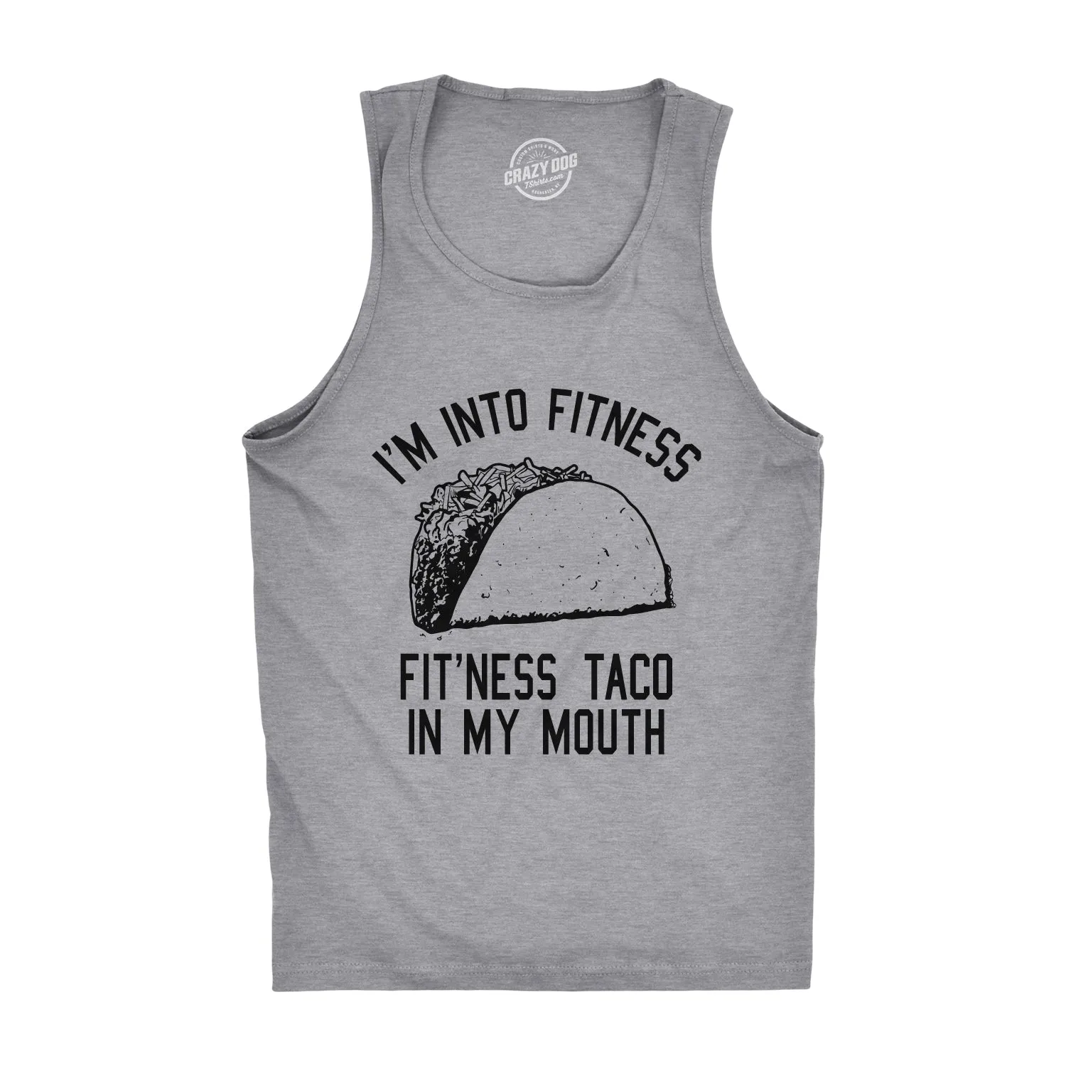I'm Into Fitness Fit'ness Taco In My Mouth Men's Tank Top sold by Crazy Dog T-Shirts product image thumbnail 5