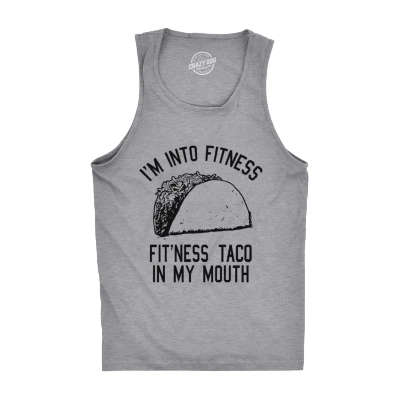 I'm Into Fitness Fit'ness Taco In My Mouth Men's Tank Top sold by Crazy Dog T-Shirts
