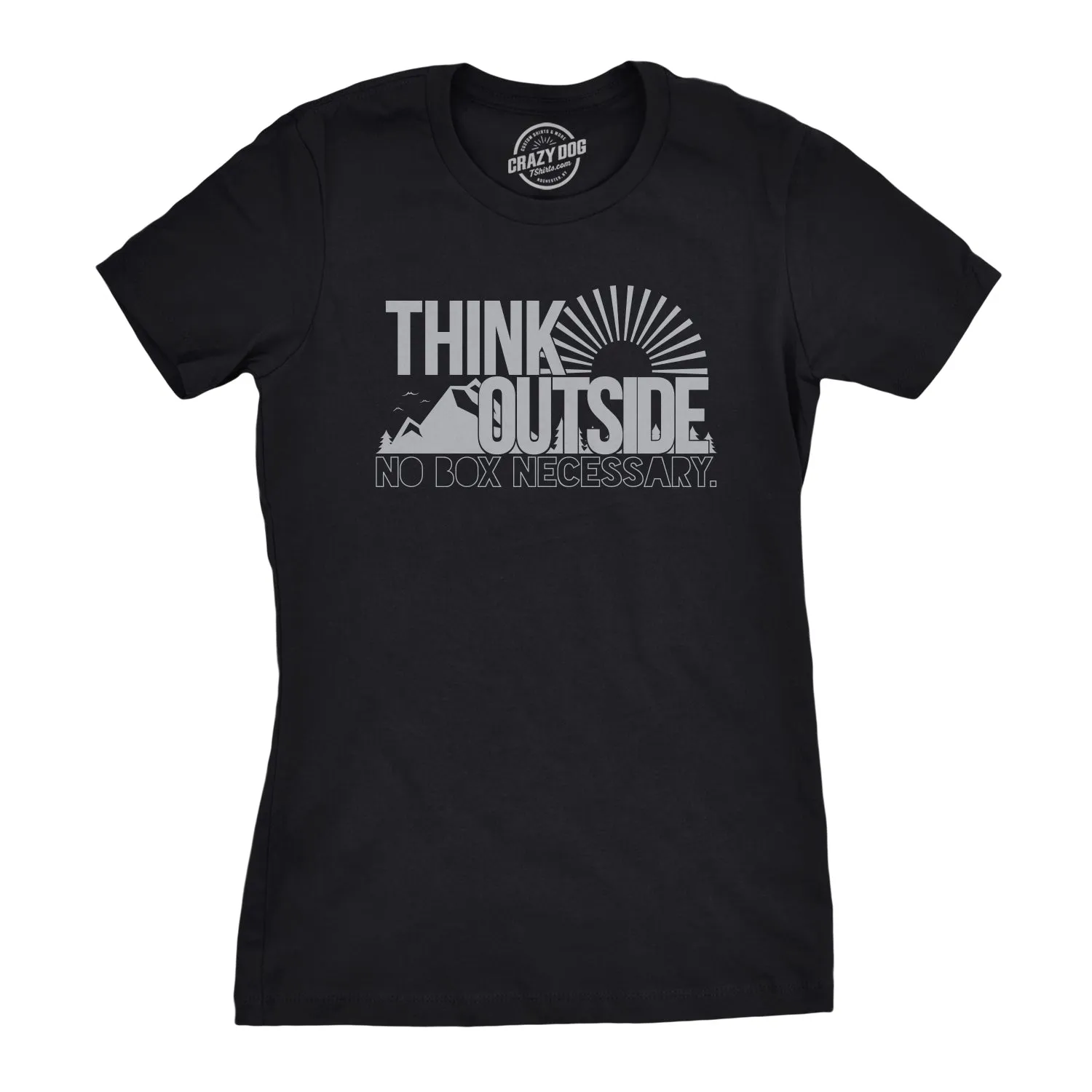 Think Outside No Box Necessary Women's T Shirt sold by Crazy Dog T-Shirts product image thumbnail 5