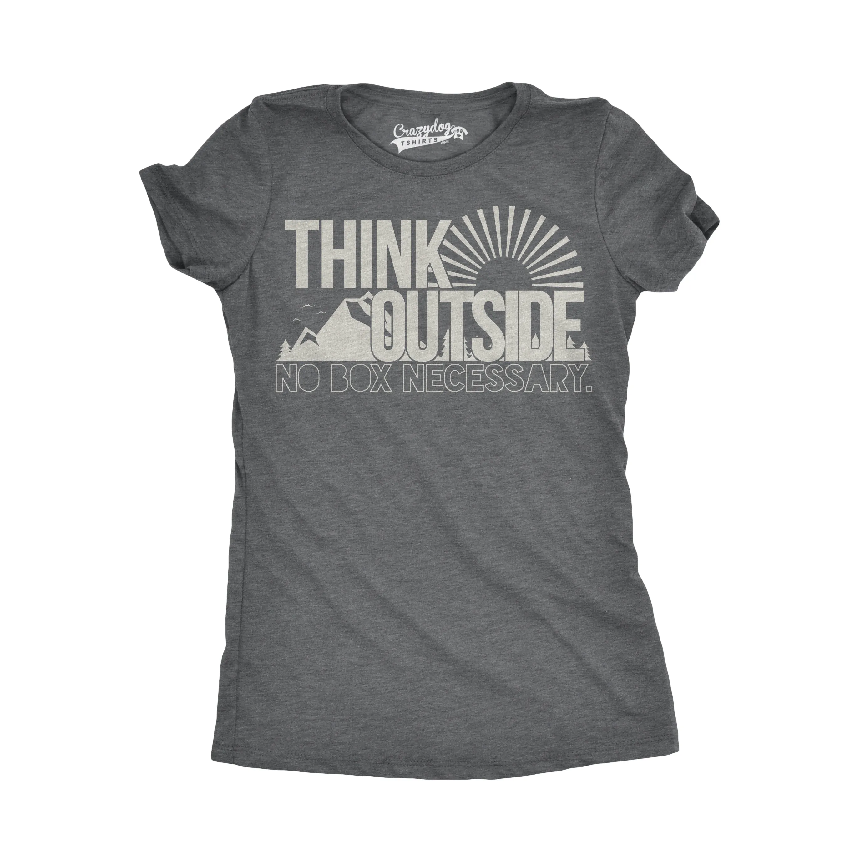 Think Outside No Box Necessary Women's T Shirt sold by Crazy Dog T-Shirts product image thumbnail 4