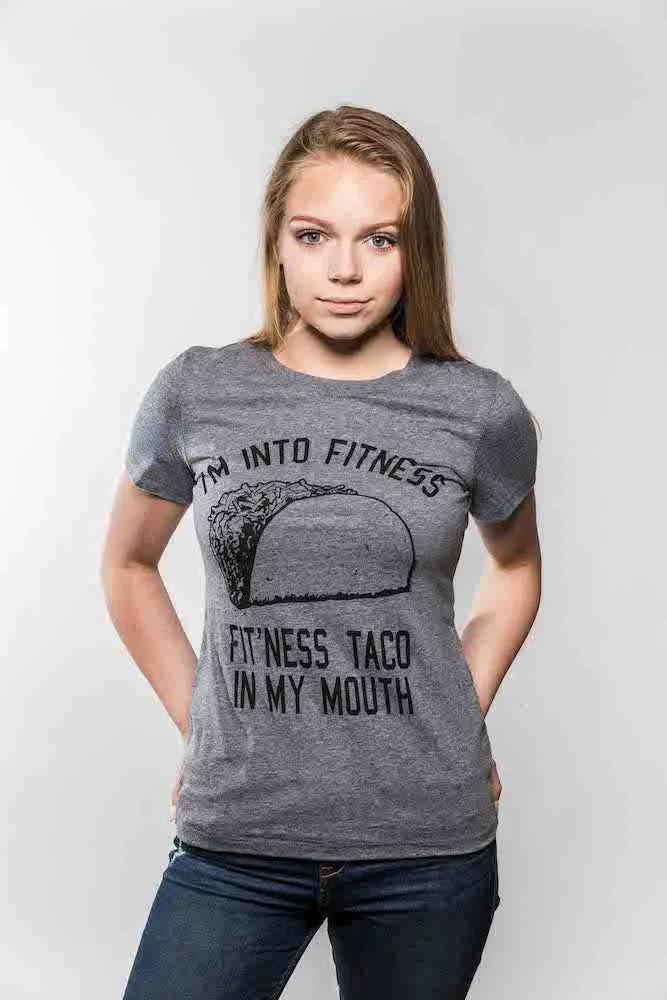Fitness Taco In My Mouth Women's T Shirt sold by Crazy Dog T-Shirts product image thumbnail 4
