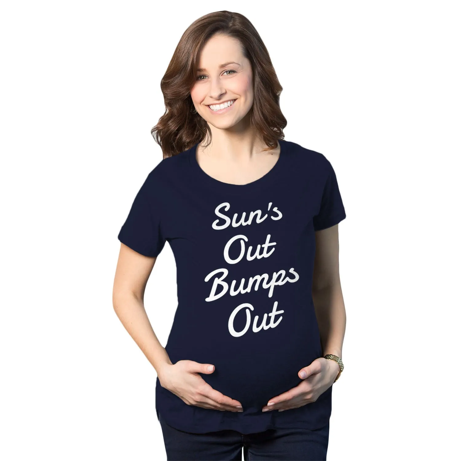 Suns Out Bumps Out Maternity T Shirt sold by Crazy Dog T-Shirts