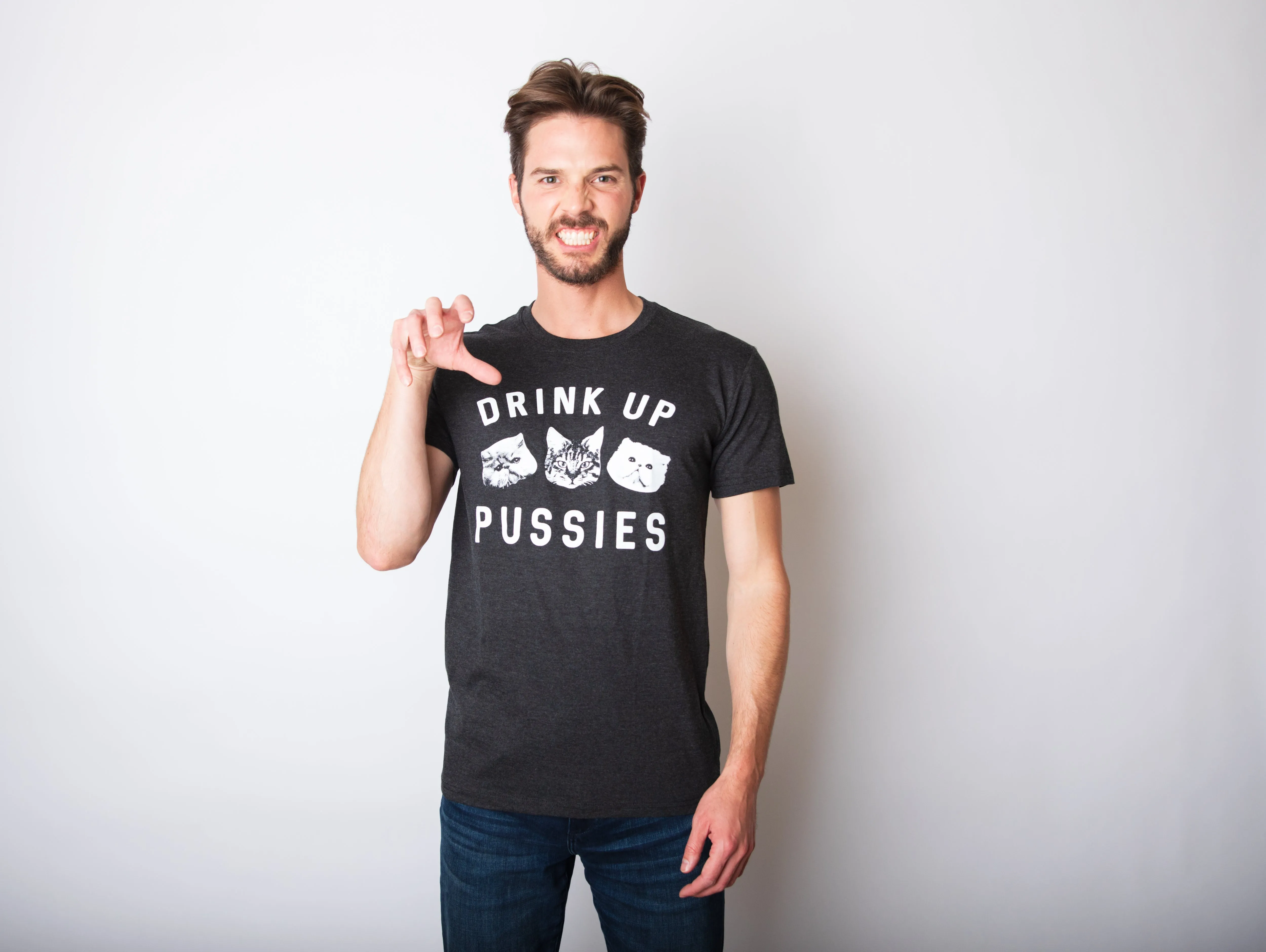 Drink Up Pussies Men's T Shirt sold by Crazy Dog T-Shirts product image thumbnail 3