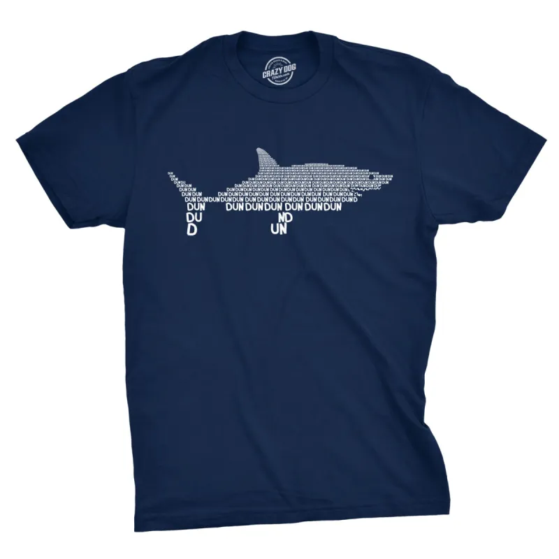 Dun Dun Dun Graphic Shark Text Men's T Shirt sold by Crazy Dog T-Shirts