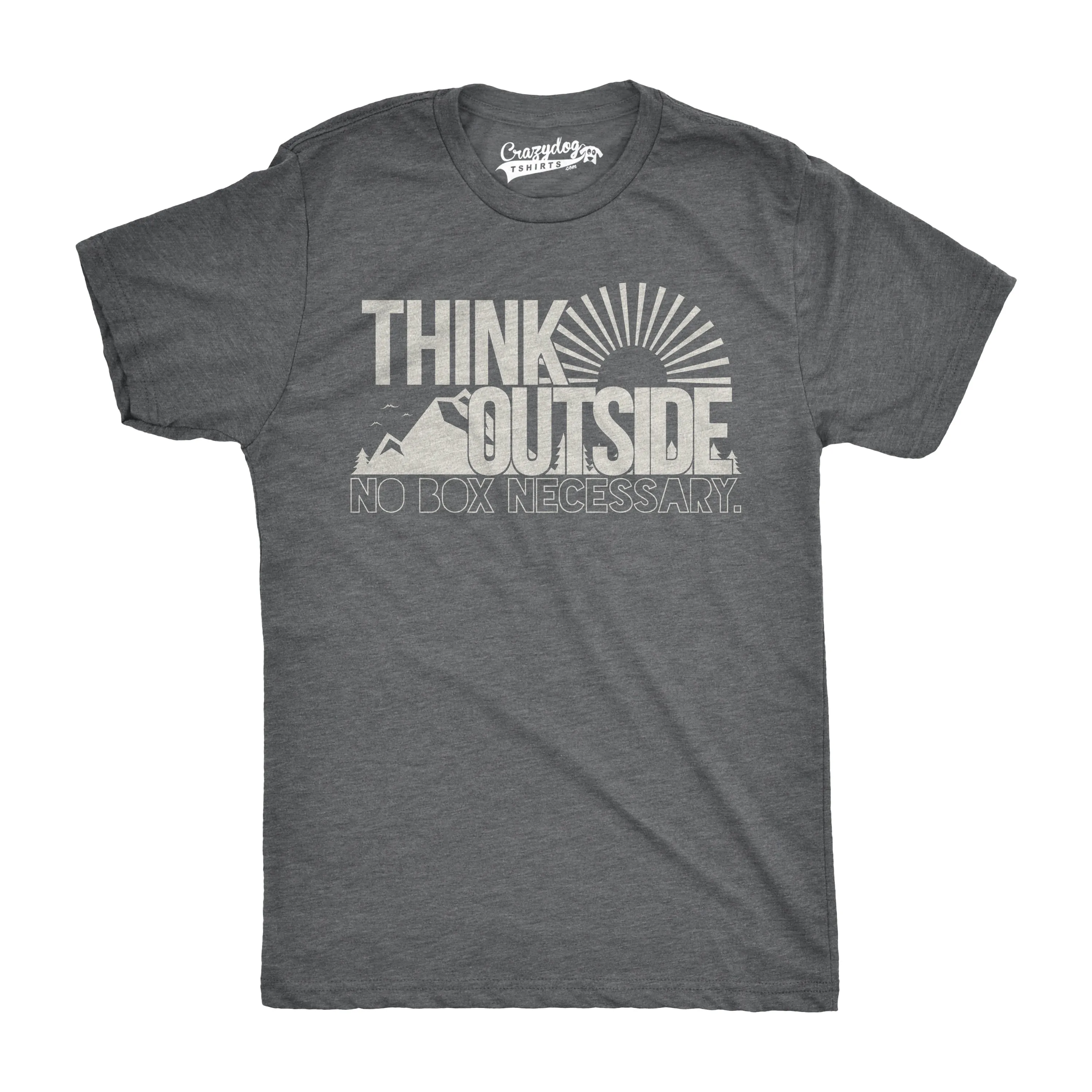 Think Outside No Box Necessary Men's T Shirt sold by Crazy Dog T-Shirts product image thumbnail 4
