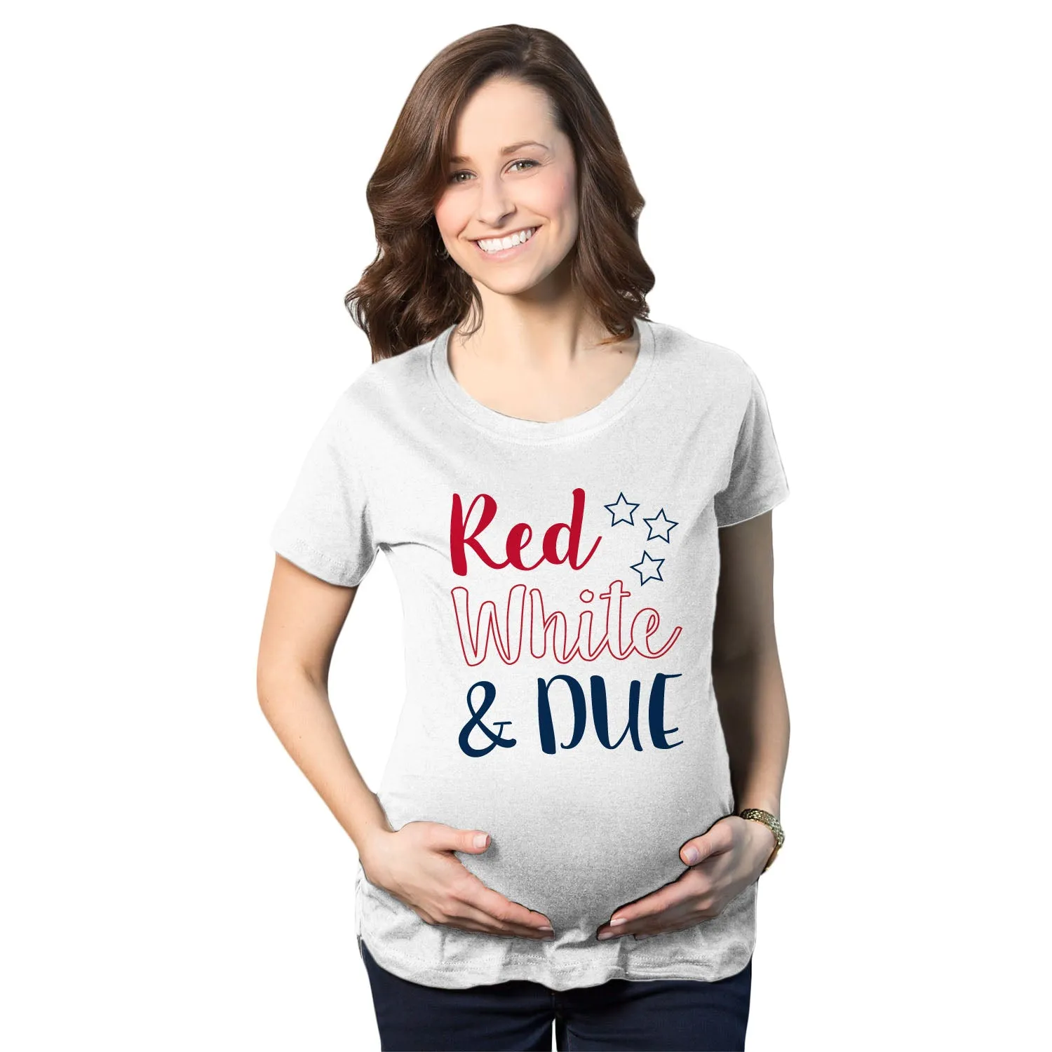 Red White And Due Maternity T Shirt sold by Crazy Dog T-Shirts