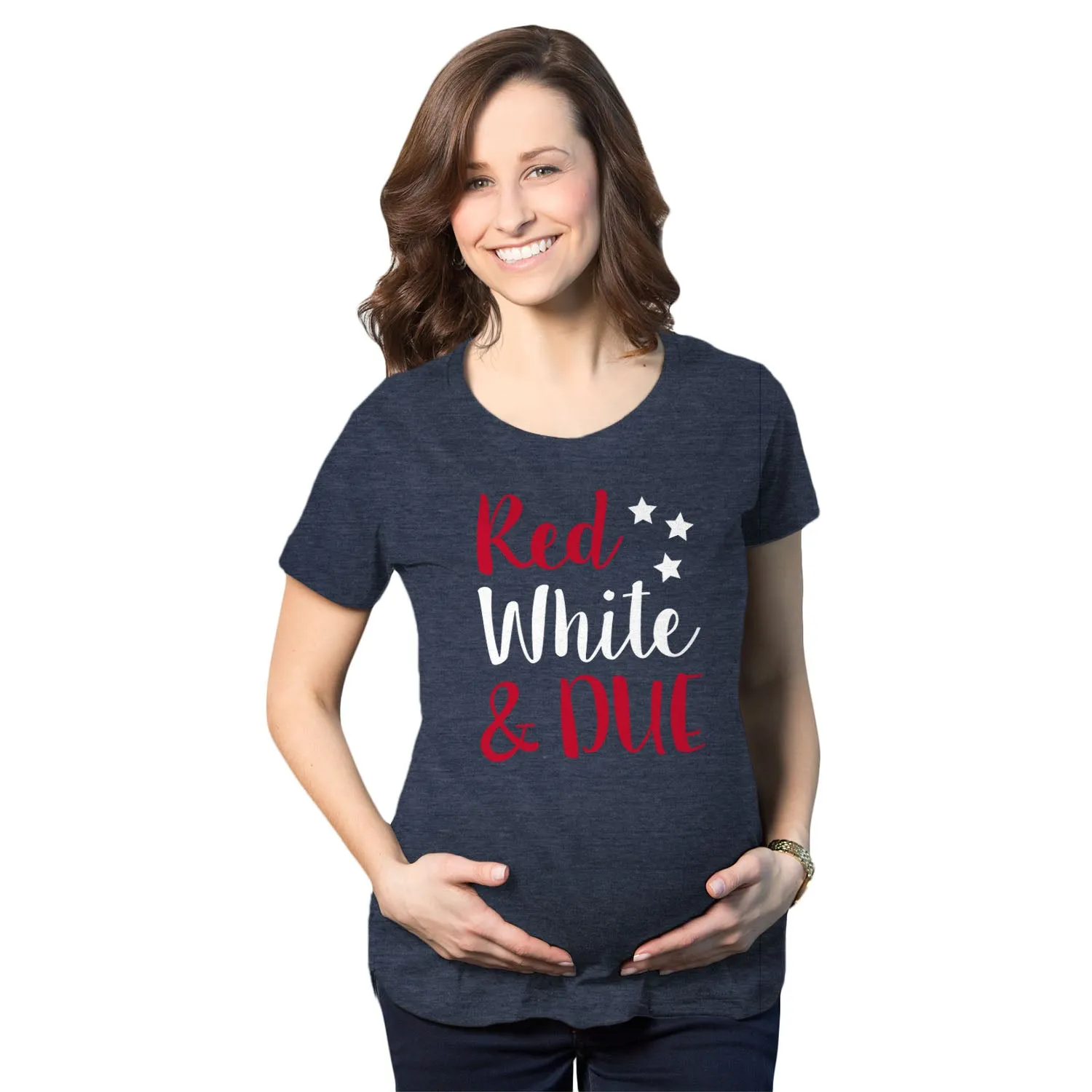 Red White And Due Maternity T Shirt sold by Crazy Dog T-Shirts product image thumbnail 4