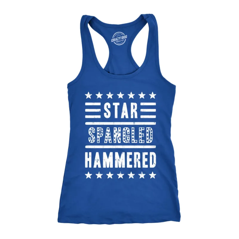 Star Spangled Hammered Women's Tank Top sold by Crazy Dog T-Shirts
