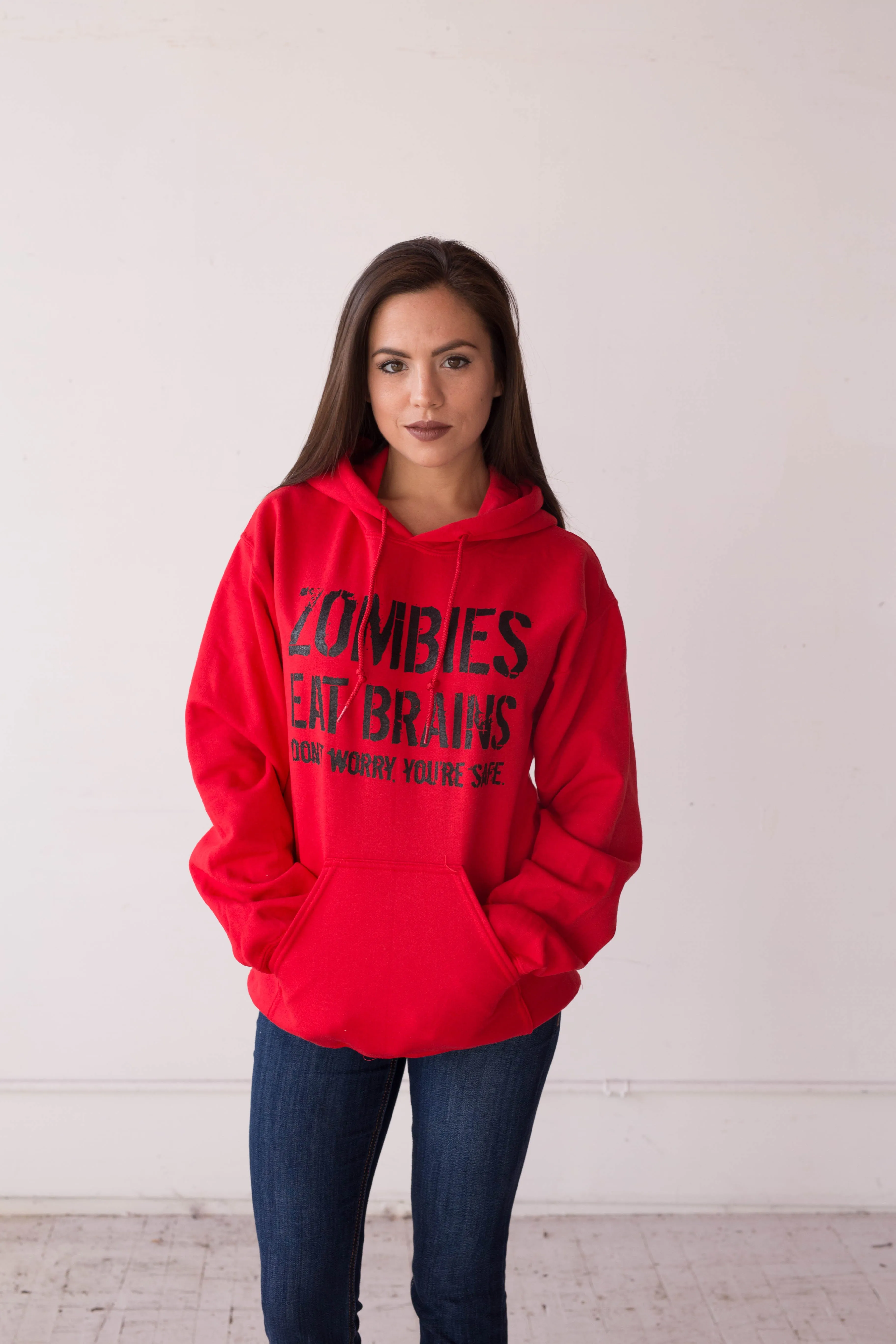 Zombies Eat Brains, You're Safe Hoodie sold by Crazy Dog T-Shirts product image thumbnail 3