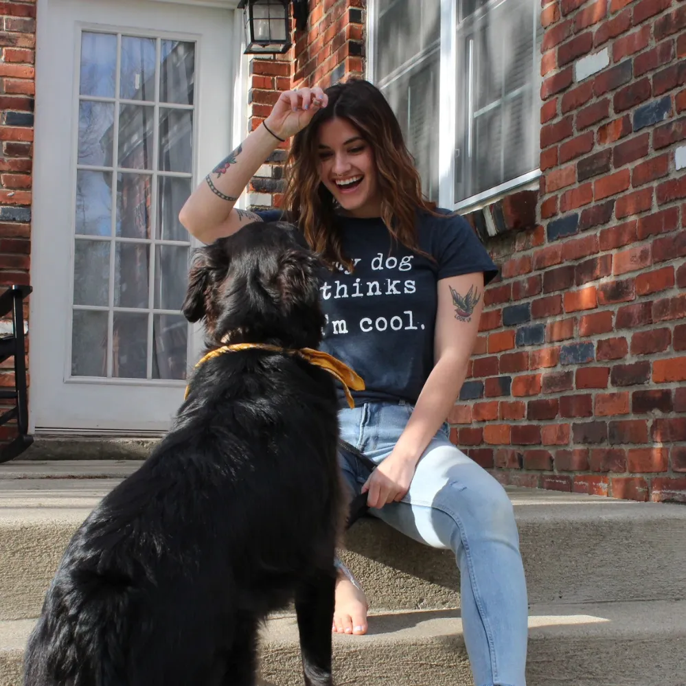 My Dog Thinks I'm Cool Women's T Shirt sold by Crazy Dog T-Shirts product image thumbnail 3