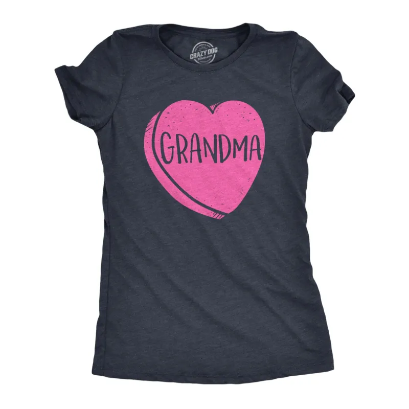 Grandma Candy Heart Women's T Shirt sold by Crazy Dog T-Shirts