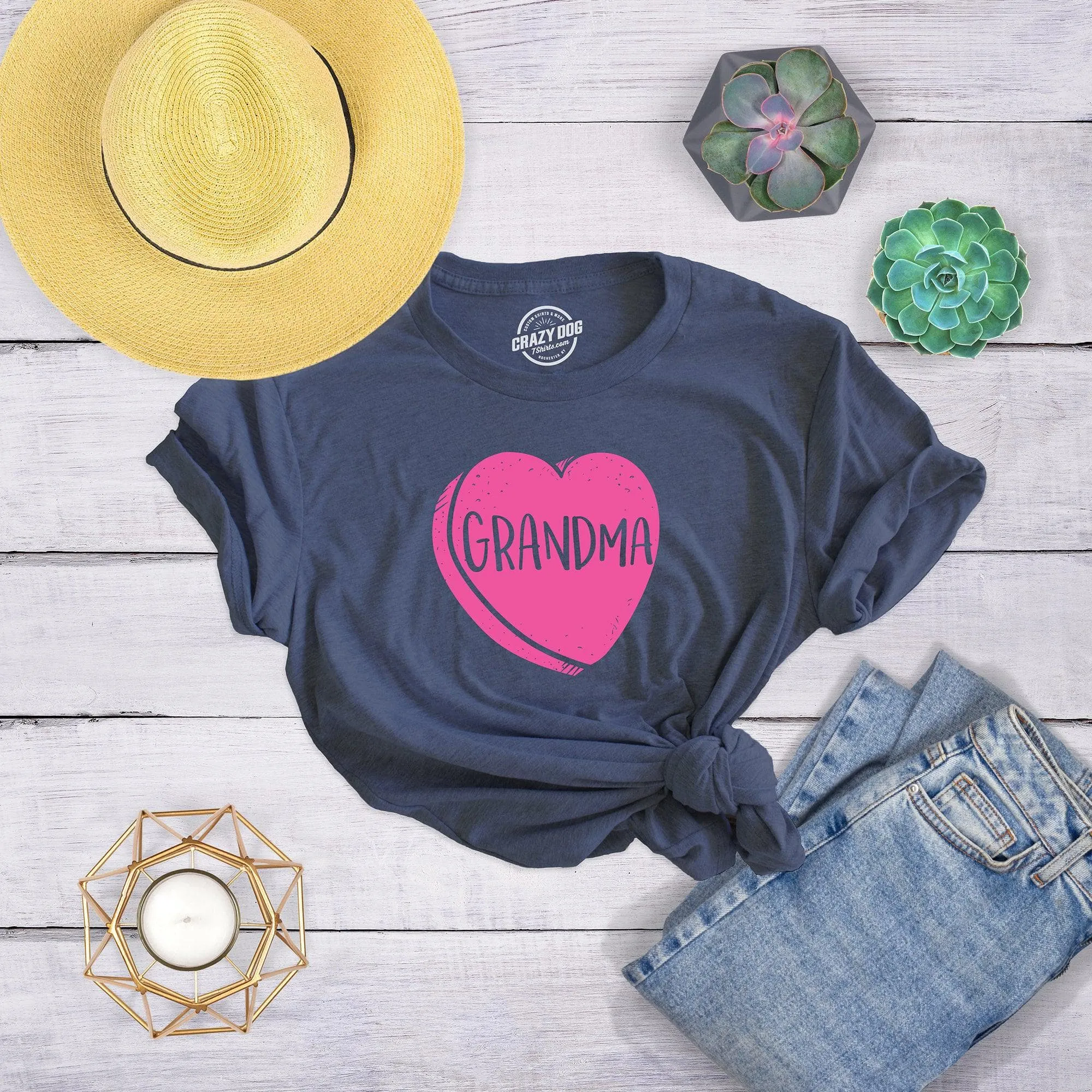 Grandma Candy Heart Women's T Shirt sold by Crazy Dog T-Shirts product image thumbnail 3