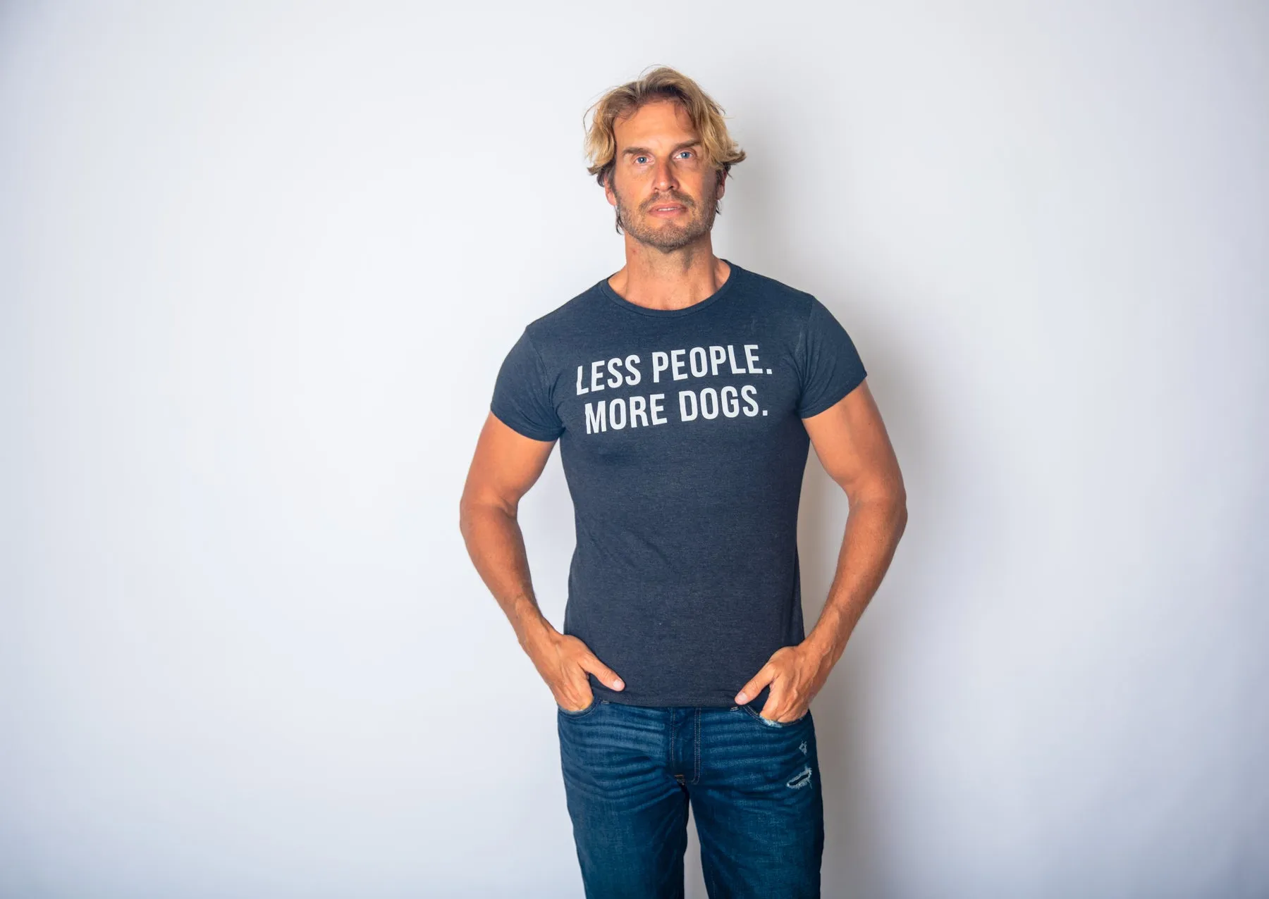 Less People More Dogs Men's T Shirt sold by Crazy Dog T-Shirts product image thumbnail 2