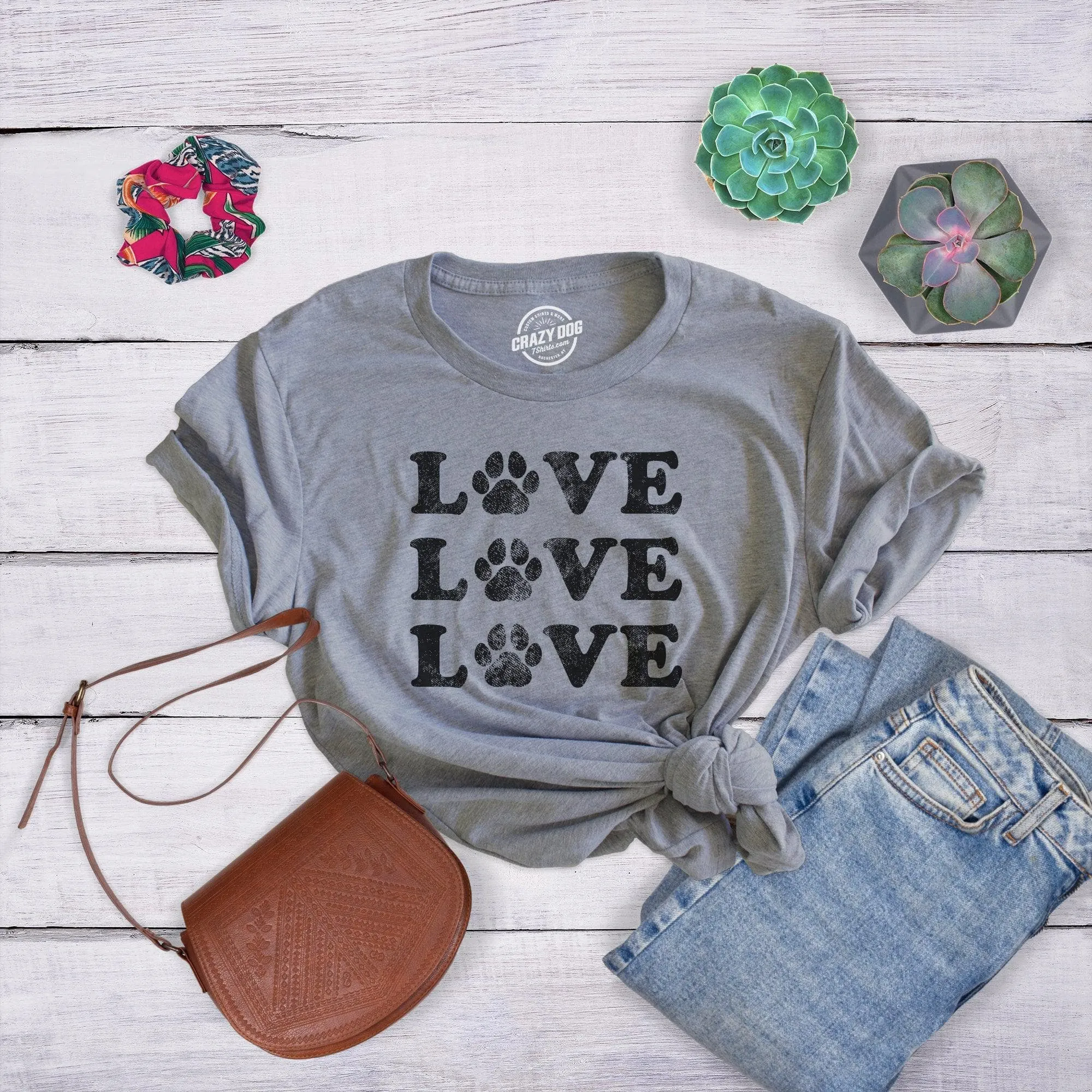 Love 3 Paws Women's T Shirt sold by Crazy Dog T-Shirts product image thumbnail 3
