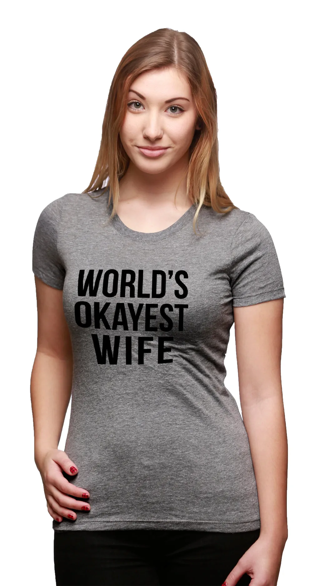 World's Okayest Wife Women's T Shirt sold by Crazy Dog T-Shirts product image thumbnail 5