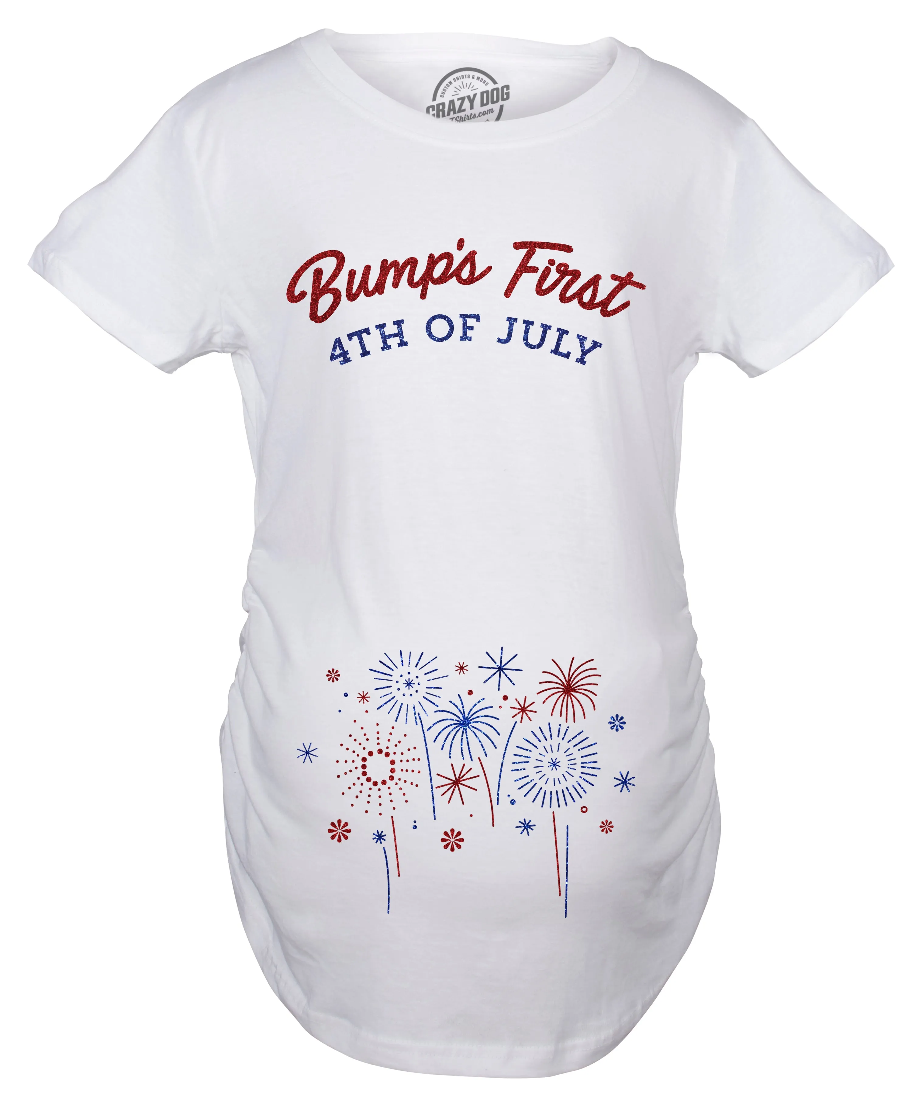 Bump's First 4th Of July Maternity T Shirt sold by Crazy Dog T-Shirts product image thumbnail 2