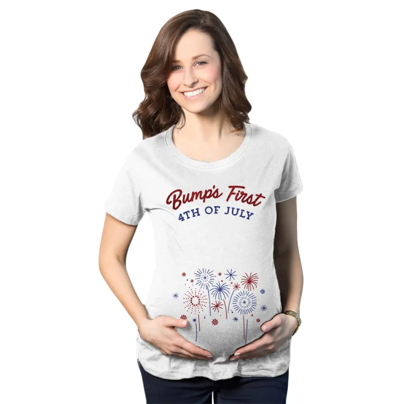 Bump's First 4th Of July Maternity T Shirt sold by Crazy Dog T-Shirts