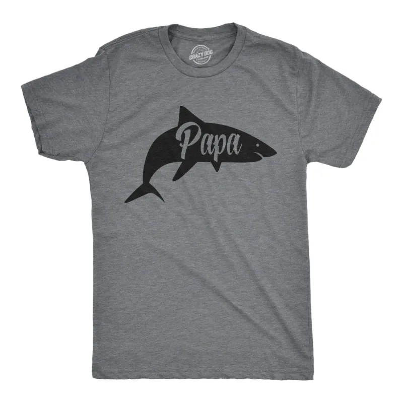 Papa Shark Men's T Shirt sold by Crazy Dog T-Shirts