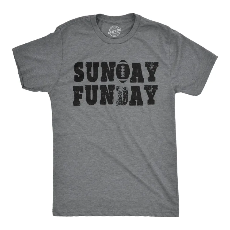Sunday Funday Vintage Football Men's T Shirt sold by Crazy Dog T-Shirts