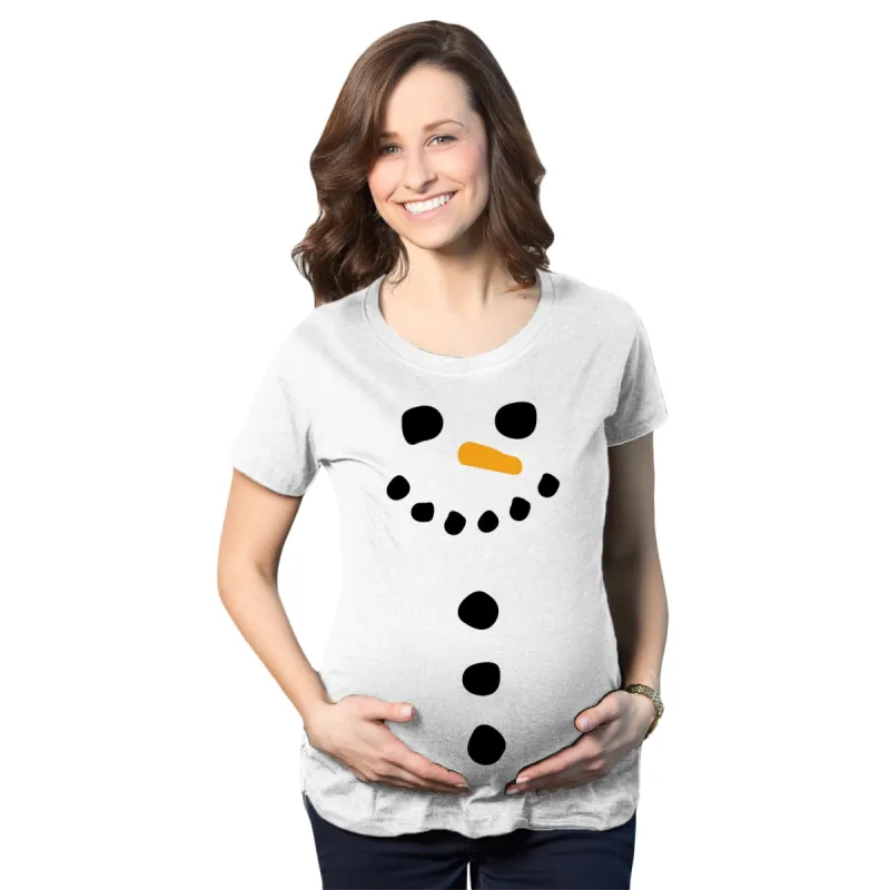 Snowman Buttons Maternity T Shirt sold by Crazy Dog T-Shirts