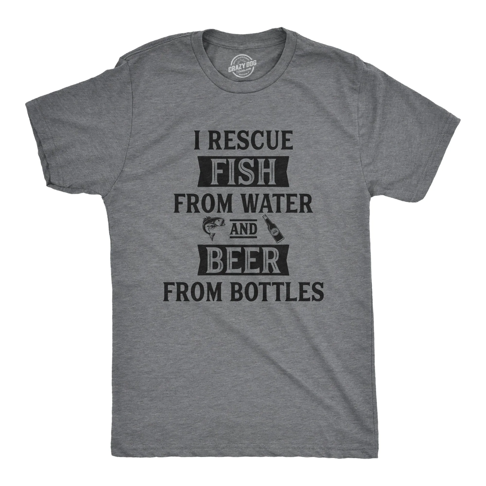I Rescue Fish And Beer Men's T Shirt sold by Crazy Dog T-Shirts